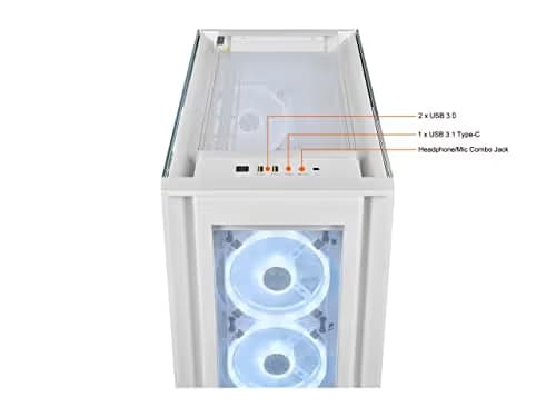 Corsair iCUE 5000X RGB QL Edition ATX Mid Tower White Tempered Glass image