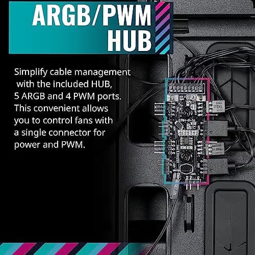 Cooler Master HAF 500 ATX Mid Tower Black Tempered Glass Side Panel image