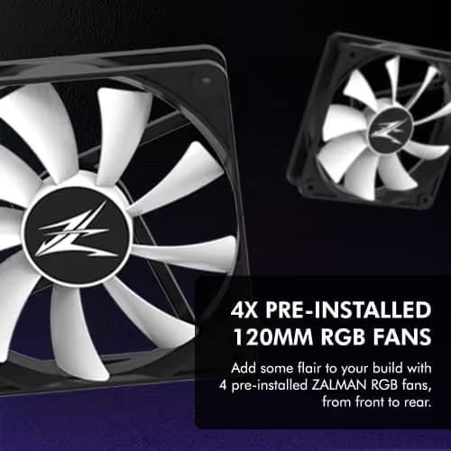 Zalman i3 NEO ATX Mid Tower Black / Silver Tempered Glass Side Panel image