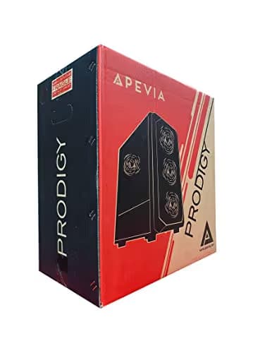Apevia Prodigy Micro ATX Mini Tower Black with Tempered Glass Side Panel and USB 3.2 Gen 1 Type-A, USB 2.0 Type-A image