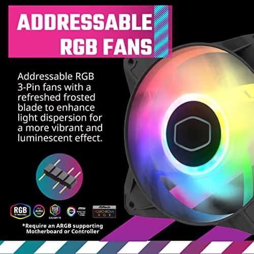 Cooler Master MasterBox 520 Mesh ATX Mid Tower Black / White Tempered Glass Side Panel image