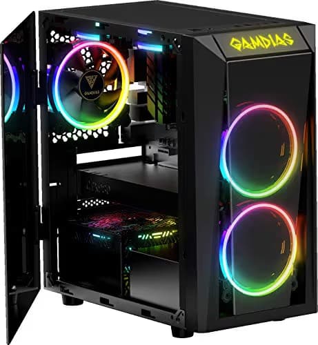 GAMDIAS TALOS E1 Micro ATX Mini Tower Black Tempered Glass Side Panel main image