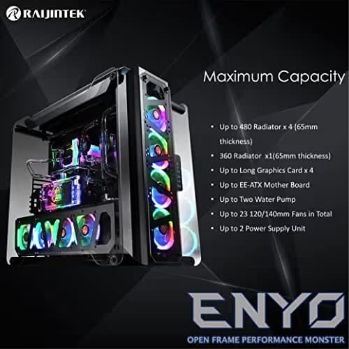 RAIJINTEK Enyo ATX Full Tower Black with Tempered Glass Side Panel and USB 3.2 Gen 1 Type-A Front Panel image