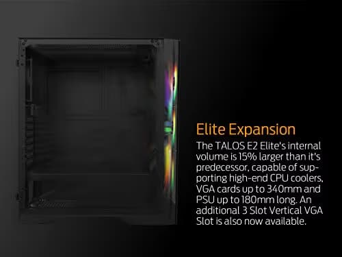 GAMDIAS TALOS E2 ELITE ATX Mid Tower Black Tempered Glass Side Panel image