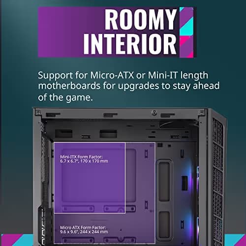 Cooler Master MasterBox MB320L ARGB MicroATX Mini Tower Black with Tempered Glass Side Panel and USB 3.2 Gen 1 Type-A Front Panel image