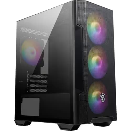 MSI MAG FORGE M100R MicroATX Mini Tower Black Tempered Glass Side Panel image