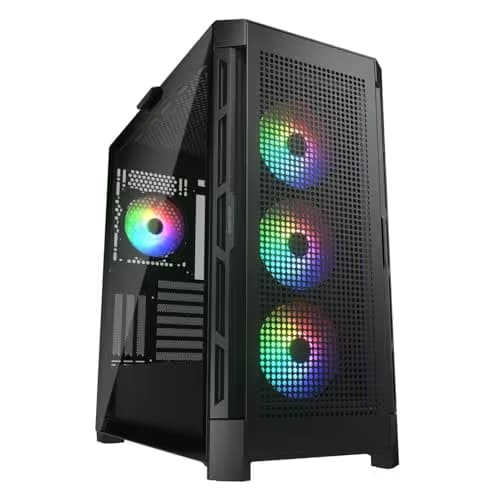 Cougar Duoface Pro RGB ATX Mid Tower Black with Tempered Glass Side Panel, USB 3.2 Gen 2 Type-C, USB 3.2 Gen 1 Type-A, and USB 2.0 Type-A image