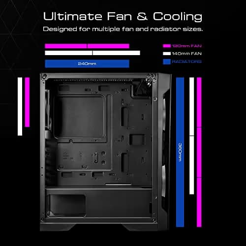GAMDIAS APOLLO E2 ELITE ATX Mid Tower Black Tempered Glass Side Panel image