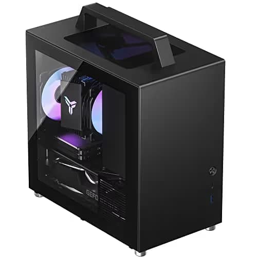 Jonsbo T8 PLUS Mini-ITX Desktop Black with Tempered Glass Side Panel and USB 3.2 Gen 1 Type-A main image