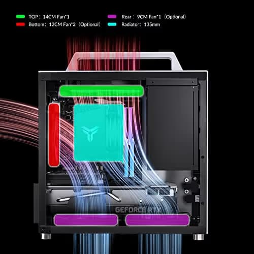 Jonsbo T8 PLUS Mini-ITX Desktop Black with Tempered Glass Side Panel and USB 3.2 Gen 1 Type-A image