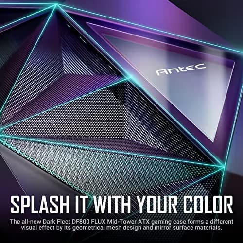 Antec Dark League DF800 FLUX ATX Mid Tower Black with Tempered Glass Side Panel and USB 3.2 Gen 1 Type-A image