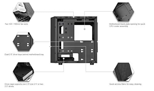 Silverstone PS15 Micro ATX Mid Tower Black with Tempered Glass Side Panel and USB 3.2 Gen 1 Type-A Front Panel image