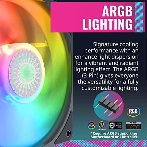 Cooler Master SickleFlow 120mm White Addressable RGB PWM 62 CFM 1-Pack image