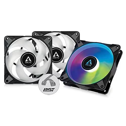 ARCTIC P12 PST 120mm Black A-RGB PWM 0dB 48.8 CFM 3-Pack main image