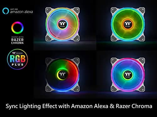 Thermaltake Riing Quad 14 RGB Radiator TT Premium Edition 140mm White RGB PWM 60.17 CFM 3-Pack image