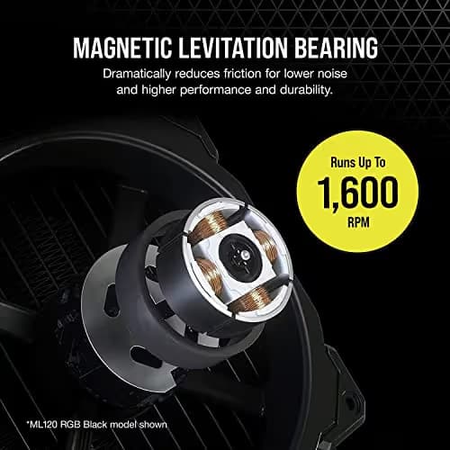 Corsair ML140 120mm LED White PWM ELITE Premium 82.9 CFM Black image