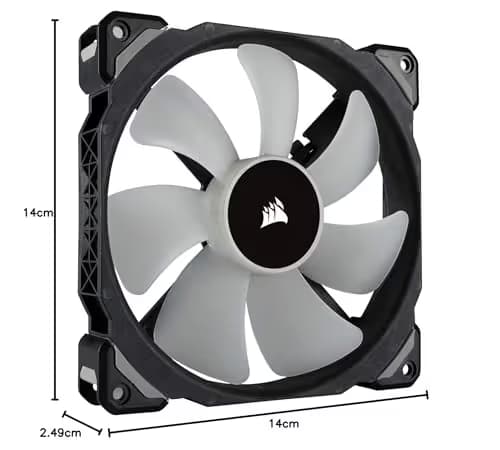 Corsair ML140 PRO 140mm Black / White RGB PWM 55.4 CFM 2-Pack image