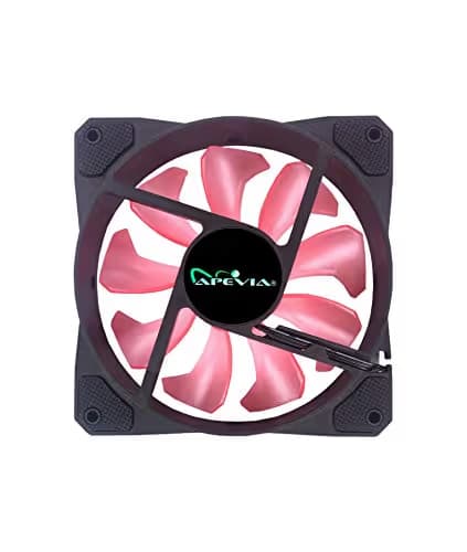 Apevia APEVIA CO512L-PK Cosmos 120mm Pink Ultra Silent 16 LEDs Anti-Vibration Rubber Pads 56.67 CFM 5-Pack image