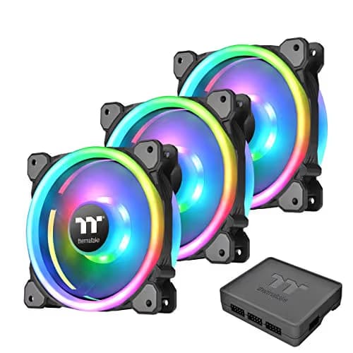 Thermaltake Riing Trio 14 RGB TT Premium Edition 140mm RGB PWM 60.68 CFM Black 3-Pack image