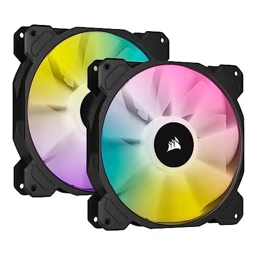 Corsair iCUE SP140 RGB ELITE 140mm Black / White PWM Addressable RGB 2-Pack main image