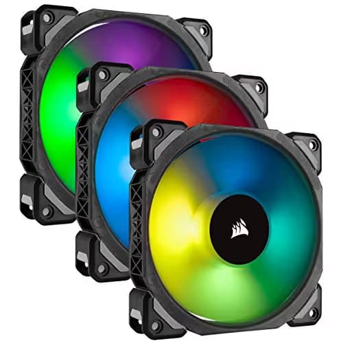 Corsair ML120 PRO 120mm RGB PWM 47.3 CFM Black / White 3-Pack main image