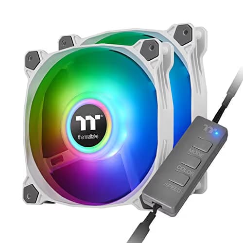 Thermaltake Pure Duo 120mm White 56.51 CFM PWM Addressable RGB 2-Pack main image
