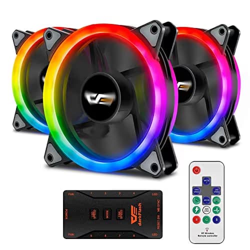 darkFlash Aurora DR12 PRO 120mm Black 20.34 CFM Addressable RGB 5-Pack image