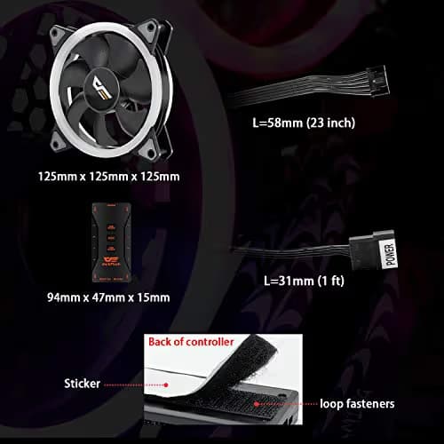 darkFlash Aurora DR12 PRO 120mm Black 20.34 CFM Addressable RGB 5-Pack image