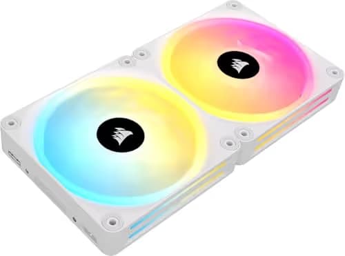 Corsair iCUE LINK QX140 RGB Starter Kit 140mm White Addressable RGB PWM 82.5 CFM 2-Pack main image