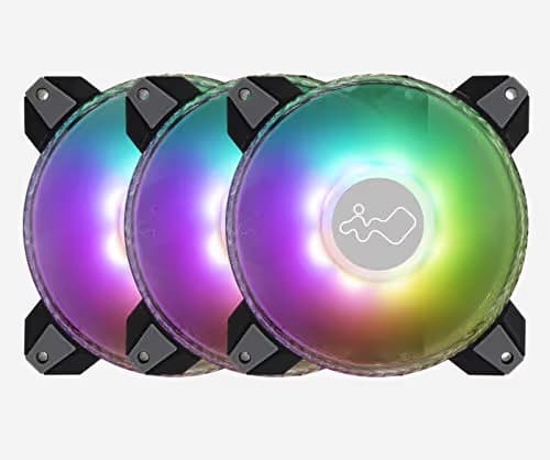 In Win Saturn ASN120 120mm White / Black PWM Addressable RGB 77.17 CFM 3-Pack image