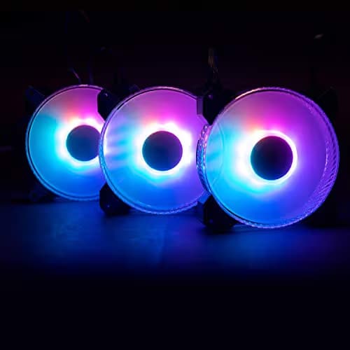 In Win Saturn ASN120 120mm White / Black PWM Addressable RGB 77.17 CFM 3-Pack image