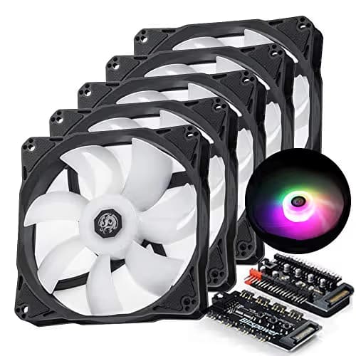 Bitspower Notos 120mm Black / White PWM Addressable RGB 5-Pack main image