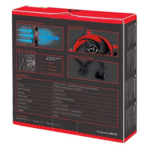 ARCTIC BioniX P120 120mm Red / Black PWM image