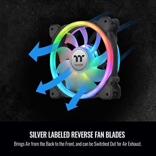 Thermaltake SWAFAN 12 120mm RGB 54.85 CFM Black 3-Pack image
