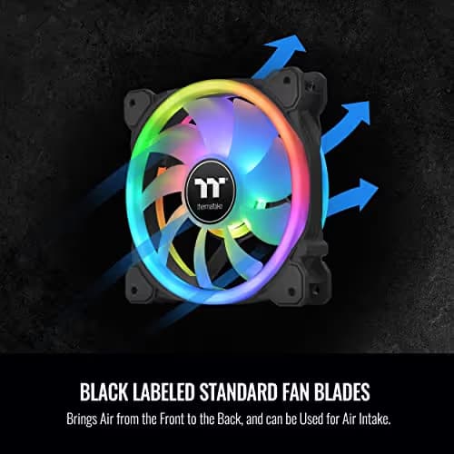 Thermaltake SWAFAN 12 120mm RGB 54.85 CFM Black 3-Pack image