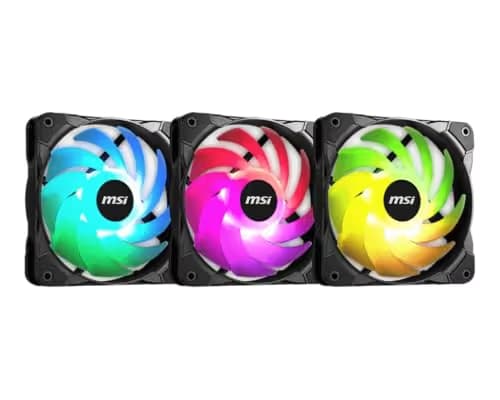 MSI MAG MAX F12A-3 120mm Black Addressable RGB PWM 40.1 CFM 3-Pack main image