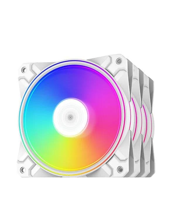 Deepcool CF120 Plus 120mm White Addressable RGB PWM 52.5 CFM 3-Pack image