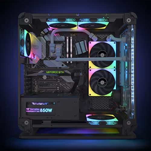 Thermaltake TOUGHFAN 12 120mm Black 53.75 CFM RGB 3-Pack image