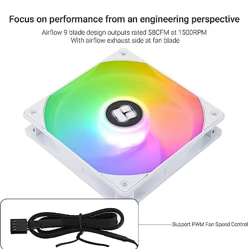 Thermalright TL-C12RW-S V2 120mm White PWM Addressable RGB 58 CFM image