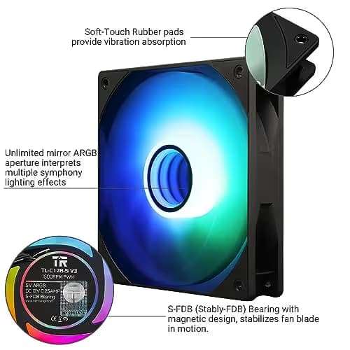 Thermalright TL-C12B-S V3 120mm Black ARGB PWM image