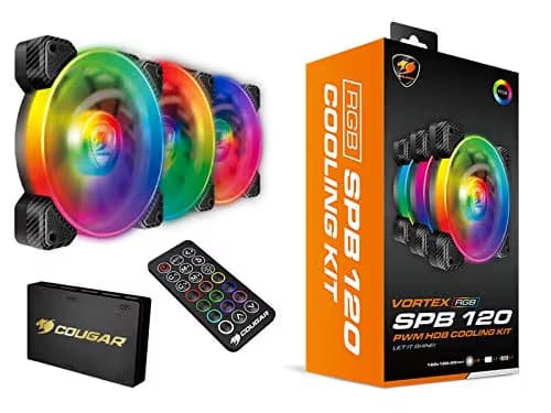 Cougar VORTEX SPB 120mm Black Addressable RGB PWM 43.54 CFM 3-Pack main image