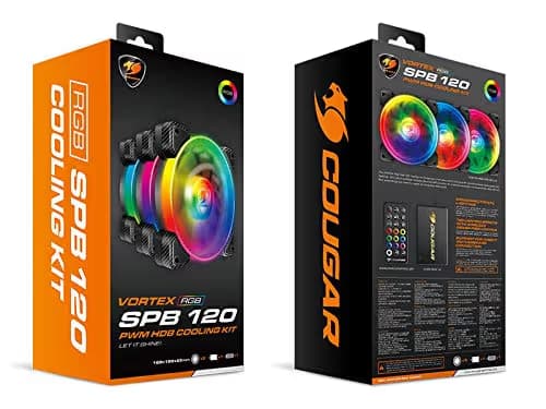 Cougar VORTEX SPB 120mm Black Addressable RGB PWM 43.54 CFM 3-Pack image
