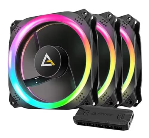 Antec Prizm 3+2+C 120mm Black PWM Addressable RGB 45.03 CFM 3-Pack main image