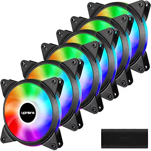 upHere T7SYC7 120mm Black Addressable RGB PWM 6-Pack main image