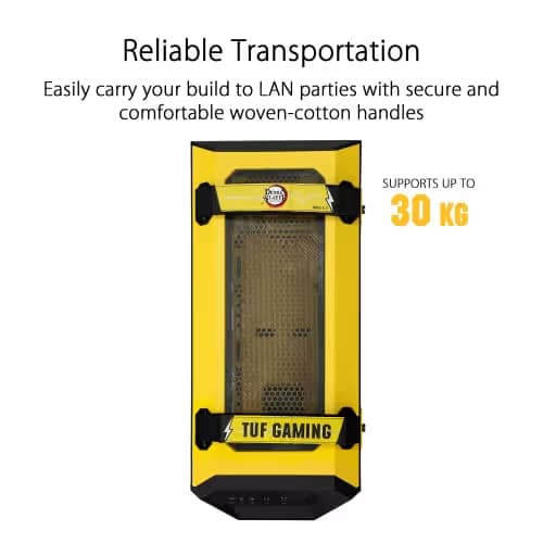 Asus TUF Gaming GT501 Demon Slayer Edition ATX Mid Tower Yellow / Black Tempered Glass Side Panel, USB 3.2 Gen 1 Type-A image