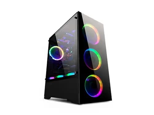 BGears b-Voguish ATX Mid Tower Black with Tempered Glass Side Panel and USB 3.2 Gen 1 Type-A USB 2.0 Type-A image