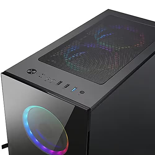 BGears b-Voguish ATX Mid Tower Black with Tempered Glass Side Panel and USB 3.2 Gen 1 Type-A USB 2.0 Type-A image