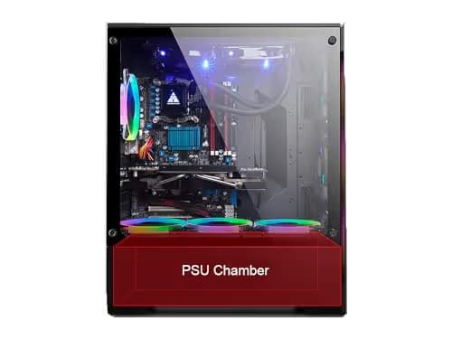 BGears b-Voguish ATX Mid Tower Black with Tempered Glass Side Panel and USB 3.2 Gen 1 Type-A USB 2.0 Type-A image