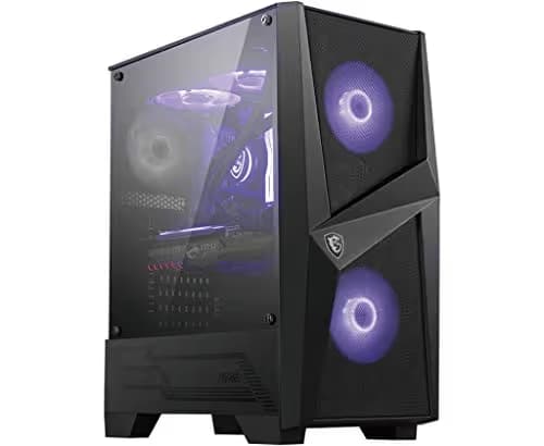MSI MAG FORGE 100M ATX Mid Tower Black with Tempered Glass Side Panel and USB 3.2 Gen 1 Type-A Front Panel main image