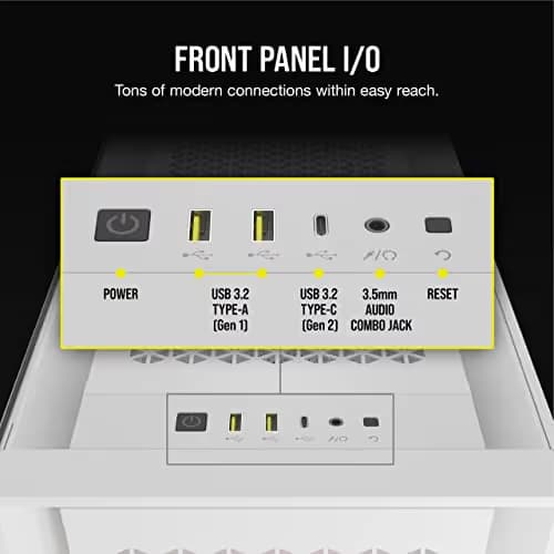 Corsair iCUE 5000D ATX Mid Tower White Tempered Glass RGB AIRFLOW image